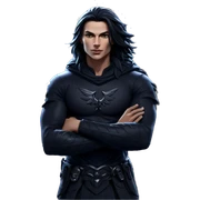 moonlit guardian with black wings sticker