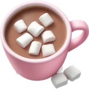 Light Pink mug of hot chocolate with marshmallows  sticker