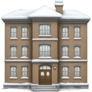 Snowy building  sticker