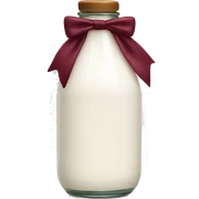 aesthetic milk bottle with burgundy bow sticker