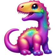 Lisa frank glitter baby dinosaur  sticker