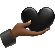 Heart hands with black heart sticker