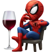 spider man with a glass of wine  sticker