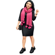 smiling girl in black dress sticker