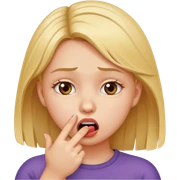 Una chica mordiendo su dedo  sticker