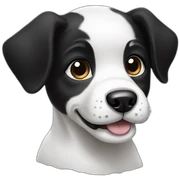 black and white puppy sticker