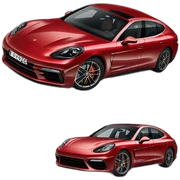 Red Porsche Panamera sticker