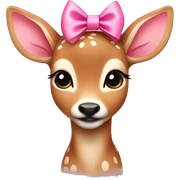 fawn with pink bow sticker