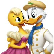 Donald and Daisy Duck kissing  sticker