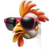 Chicken with sun glasses sticker