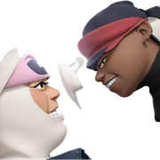 two boys in stylish hats sticker