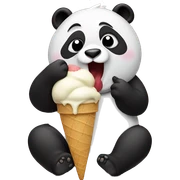 Panda eating ice cream sticker