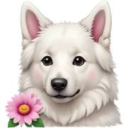 White Shepherd flower pink  sticker
