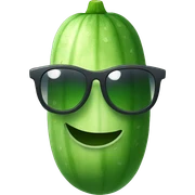cucumber with sunglasses sticker