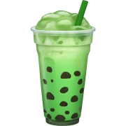Green color boba tea sticker