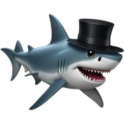 Shark with a top hat sticker