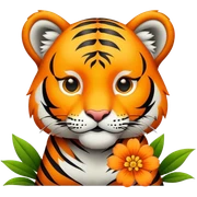 Tiger with flower  sticker