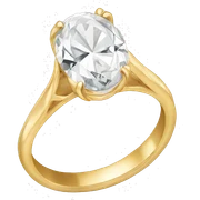 Gold oval engagement ring sticker