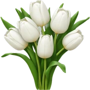 white tulip bouquet  sticker