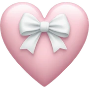 Pastel pink heart with white bow sticker