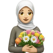 White girl with hijab buying flowers  sticker