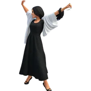 dancing girl in black dress sticker