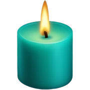 teal candle sticker