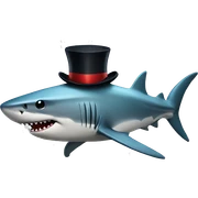 Shark with a top hat sticker