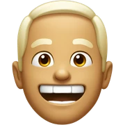happy face with angry brows sticker