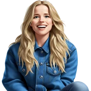 blonde girl in denim jacket sticker