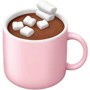 Light Pink mug of hot chocolate with marshmallows  sticker