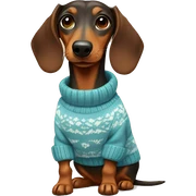 Dachshund wearing a sweater sticker