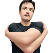 confident boy in black shirt sticker