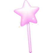 Pastel Pink Magic Wand "A pastel pink wand topped with a glowing star, surrounded by swirling sparkles and a soft, ethereal light trail." sticker