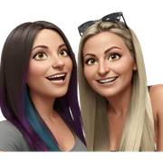 girls with multicolored hairstyles sticker