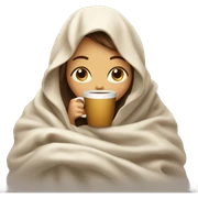 Light girl inside a blanket sipping coffee eyes closed sticker