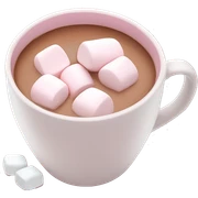 Light Pink mug of hot chocolate with marshmallows  sticker