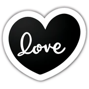 Black love sticker