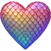 iridescent scale heart sticker