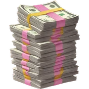 big pink stack of money sticker