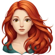 beautiful woman with long flowing red hair sticker