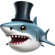 Shark with a top hat sticker