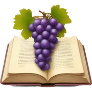 Book with grapes on top sticker
