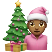 Pink & green Christmas  sticker