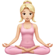 blonde yoga girl light pink clothes n sticker