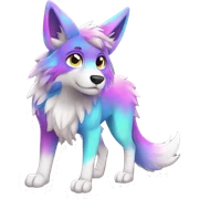 Colorful Shiny Fionbri-Falvie-sparkle-wolf-sona full body sticker