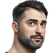 mature male with beard portrait sticker