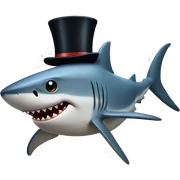 Shark with a top hat sticker