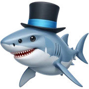 Shark with a top hat sticker
