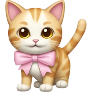 Cat with a light pink bow on sticker